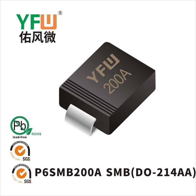 P6SMB200A SMB(DO-214AA)_Marking:200A Transient Voltage Suppressor_YFW brand
