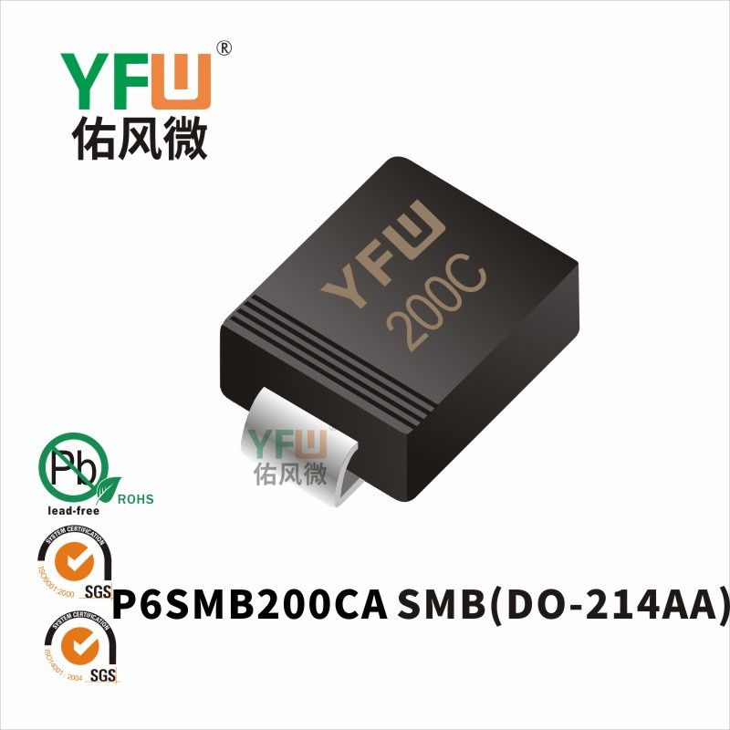 P6SMB200CA SMB(DO-214AA)_Marking:200C_Transient Voltage Suppressor_YFW brand